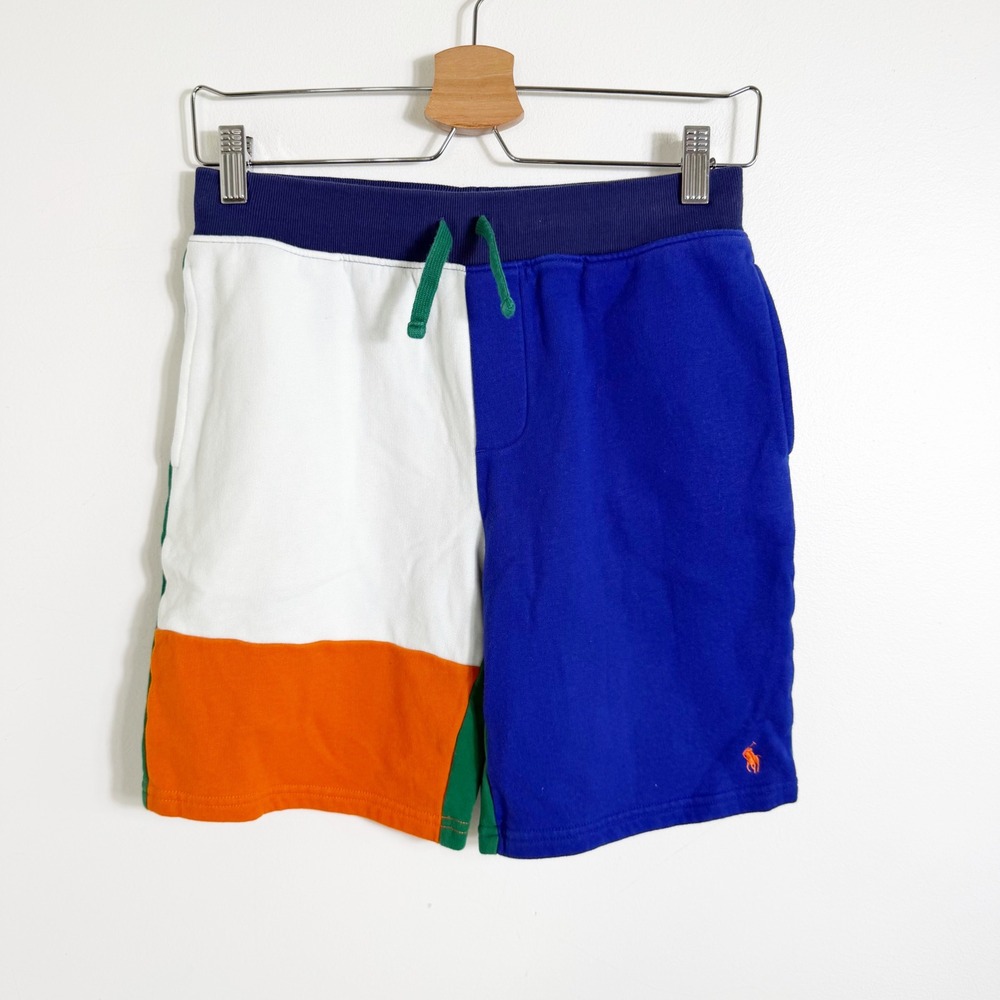 Polo Ralph Lauren Sweat Shorts Boys Medium 10-12 Multicolor Colorblock Fleece